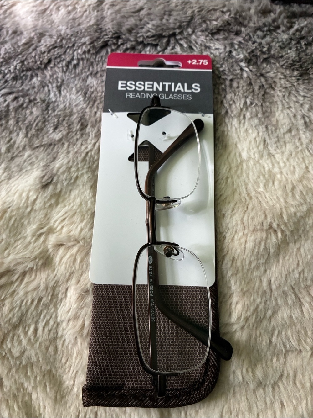 Lightweight Aluminum Reading Glasses +2.75 in brown